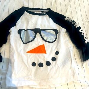 Snow man T-shirt 12-18m